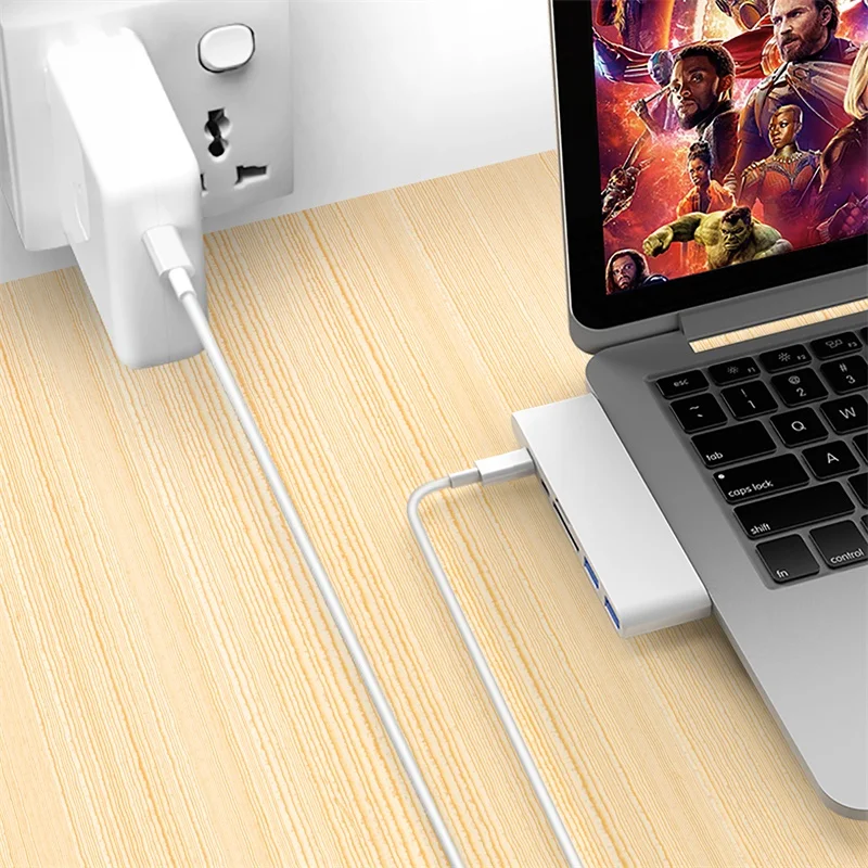 USB C концентратор type-C 3,0 адаптер для Macbook многопортовый кардридер адаптер конвертер док-станции для ноутбука алюминиевый сплав