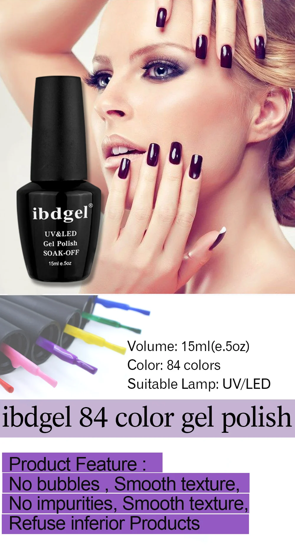 Cor do Inverno Manicure Ibdgel Soak Off Gellak 15ml Unha Polonês Permanente Vernizes 12pcs uv Gel 4 Gel para unhas