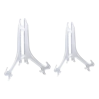 

24Pcs Clear Plastic Easels Plate Display Dish Rack Picture Frame Display Stand Stander 13x8.5CM & 17.5cmx10.5cmx1cm
