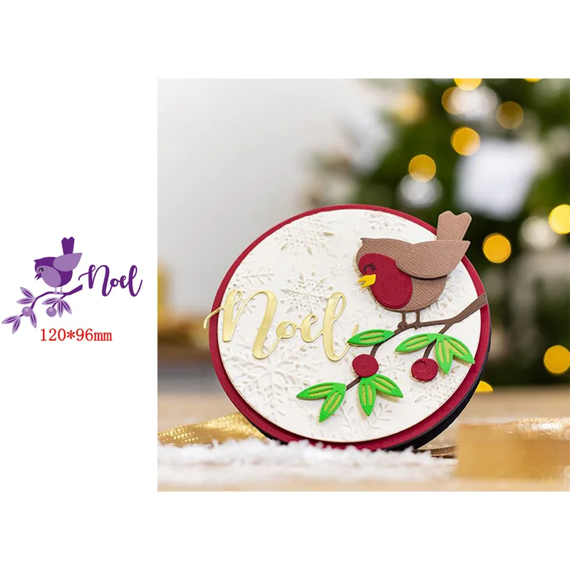 

Lovely Happy Bird Standing on A Branch Popular Words Metal Cutting Dies Scrapbooking Album Paper DIY Cards Crafts Embossing Dies New 2019