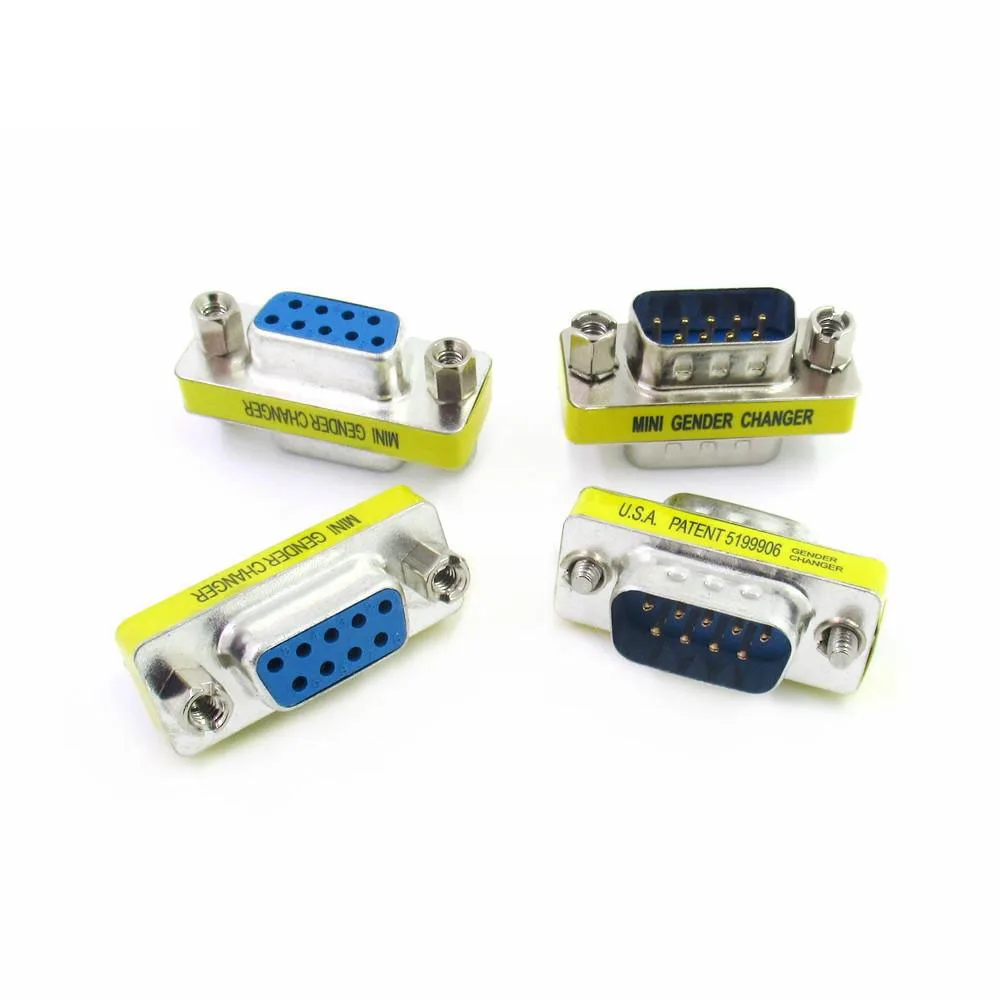 5Pcs Db9 9Pin Maschio A Maschio Mini Gender Changer Adapter Rs232 Seriale Del Connettore Femmina A Femmina Femmina A Maschio D-Sub Connettori