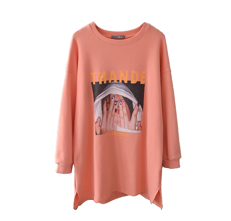 High street cool хлопковые толстовки с капюшоном женские осенние длинные свободные худи в уличном стиле пуловеры женские хип-хоп повседневные пальто