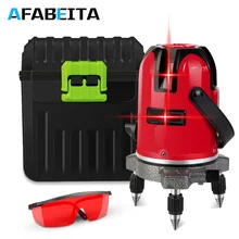 Красный лазерный нивелир, 5 линий, 6 точек, 360 градусов, Вращающийся крест, лазерный, самонивелирующийся, горизонтальный и вертикальный наклон, открытый, Nivel лазер