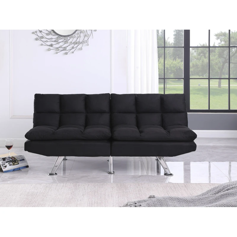 Vervagen Embryo krans Futon Slaapbank Verstelbare Slaapbank Fauteuil Met Metal Chrome Benen Voor  Thuis Woonkamer Compact Leefruimte Zwart 70X32X33 In|Woonkamerbanken| -  AliExpress