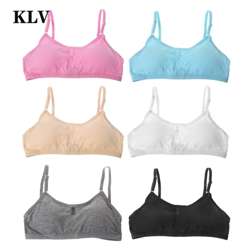 KLV/прочный мягкий хлопок, бюстгальтер для молодых девушек, подростковое дышащее нижнее белье, детская ткань, бюстгальтер для девочек, одежда для девочек