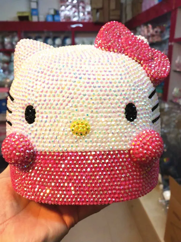 Алмазный мультяшный милый держатель салфеток, Коробка hello kitty, изысканный объемный модельный держатель для салфеток, чехол для салфеток