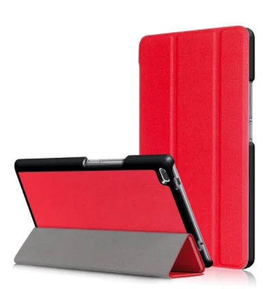 RED Кожаный чехол для lenovo Tab4 8 TB-8504F TB-8504N, ультратонкий умный чехол для планшета Для lenovo Tab 4 8,0, защитный чехол+ Защитные пленки - Цвет: RED