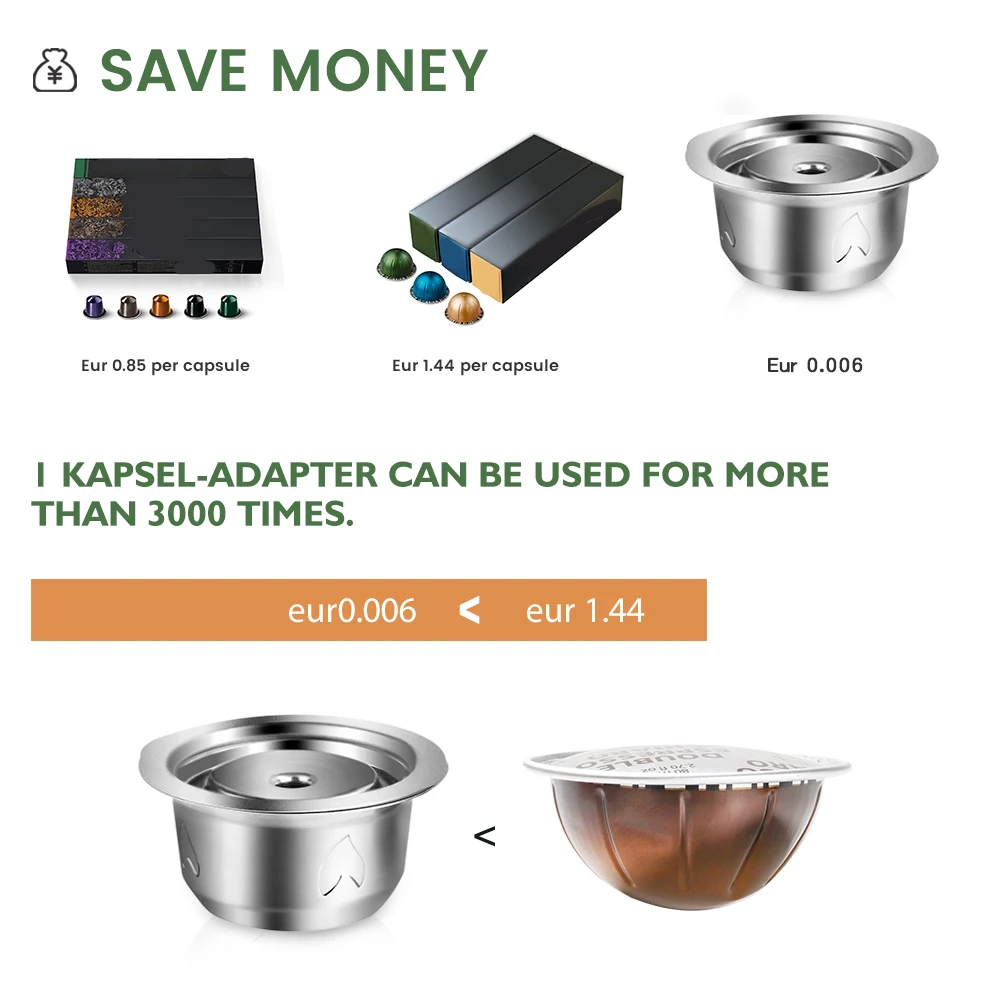 Модернизированная нержавеющая капсула для кофе Vertuo Nespresso Vertuoline GCA1 и Delonghi ENV135