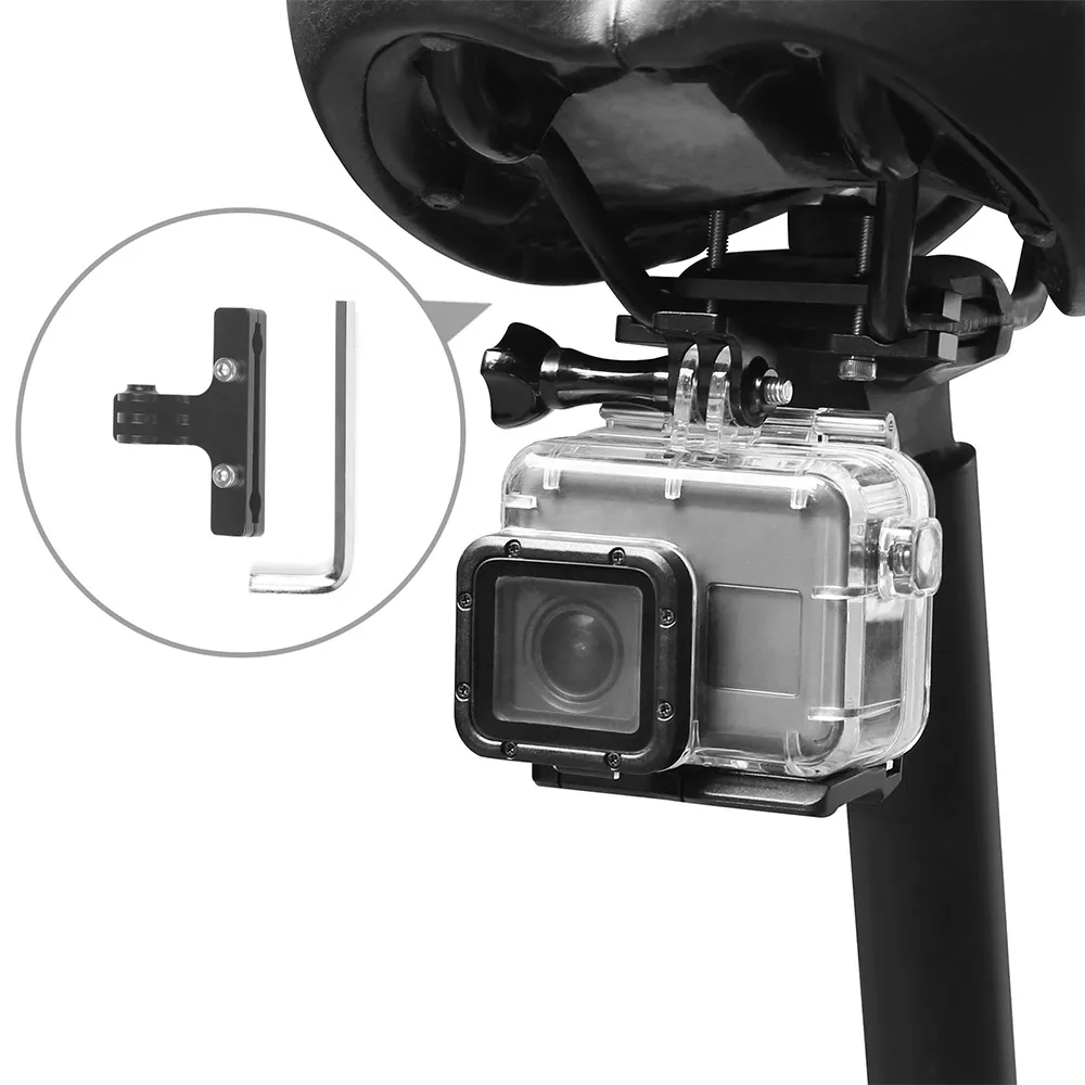 CNC Алюминий велосипедное седло железнодорожное крепление для экшн-камеры GoPro Hero 7/6/5/4 HERO() для спортивной экшн-камеры SJCAM YI AKASO от Campark Crosstour экшн-камер