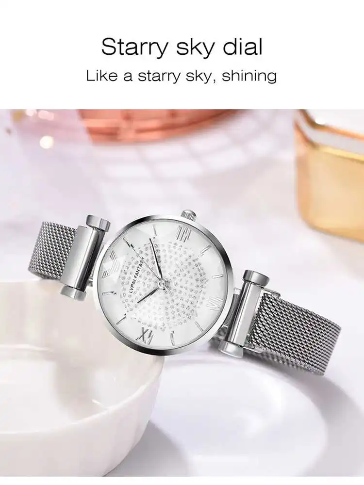 New Women Watches Ladies Rhinestone Rose Gold Magnetic Watch Geometric Surface Roman Numerals Quartz Wristwatches Dropshipping