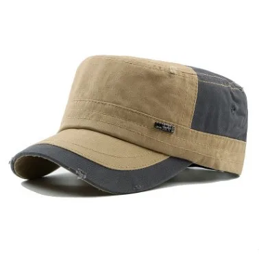 SILOQIN мужская плоская кепка Snapback осенние модные индивидуальные армейские кепки регулируемый размер Досуг Туризм Спортивные кепки с козырьками - Цвет: Khaki