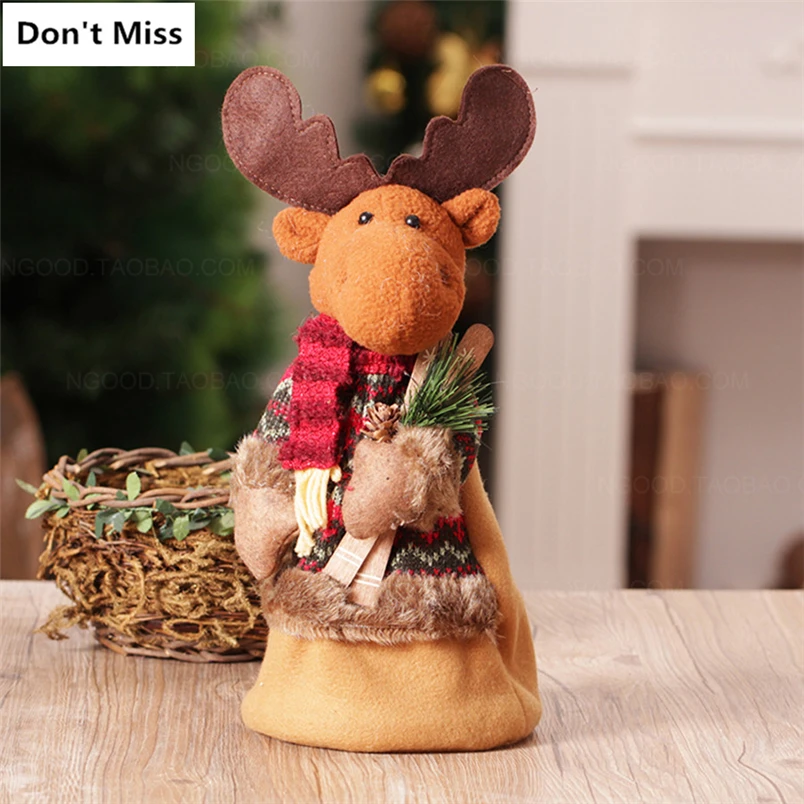 Новогодний adornos de navidad Рождественский Санта-Клаус снеговик лося куклы стоящая Статуэтка Navidad рождественские украшения для дома