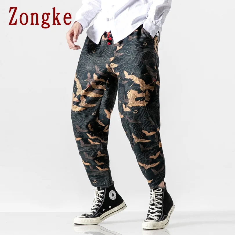 Zongke/шаровары в тяжелом весе, мужские брюки для бега, мужские брюки, уличная одежда, спортивные штаны, шаровары, мужские брюки, 5XL,, осень