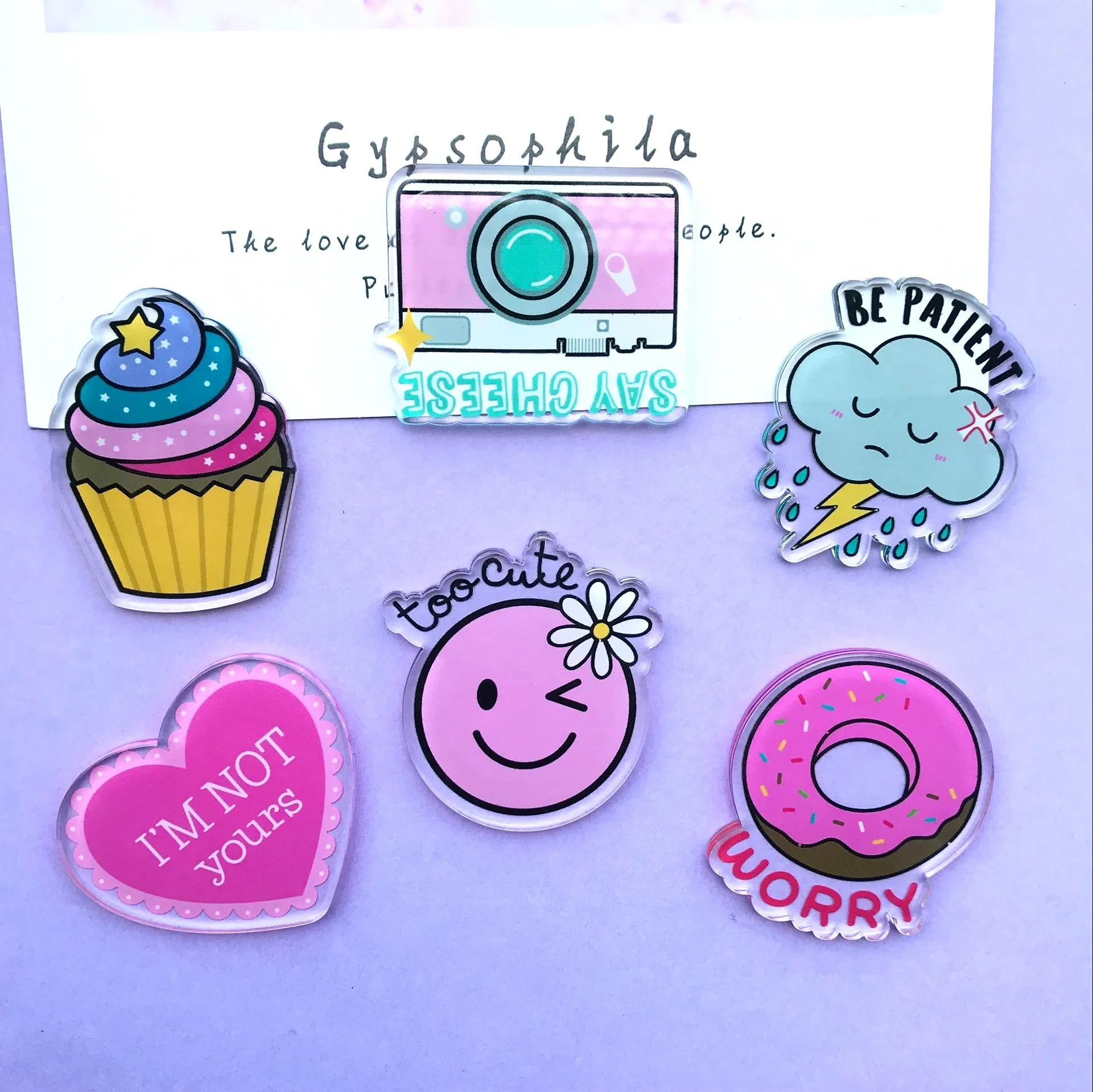 

New transparent acrylic patch phone DIY sweet wind flat back resin decorative accessories Key chain charms diy