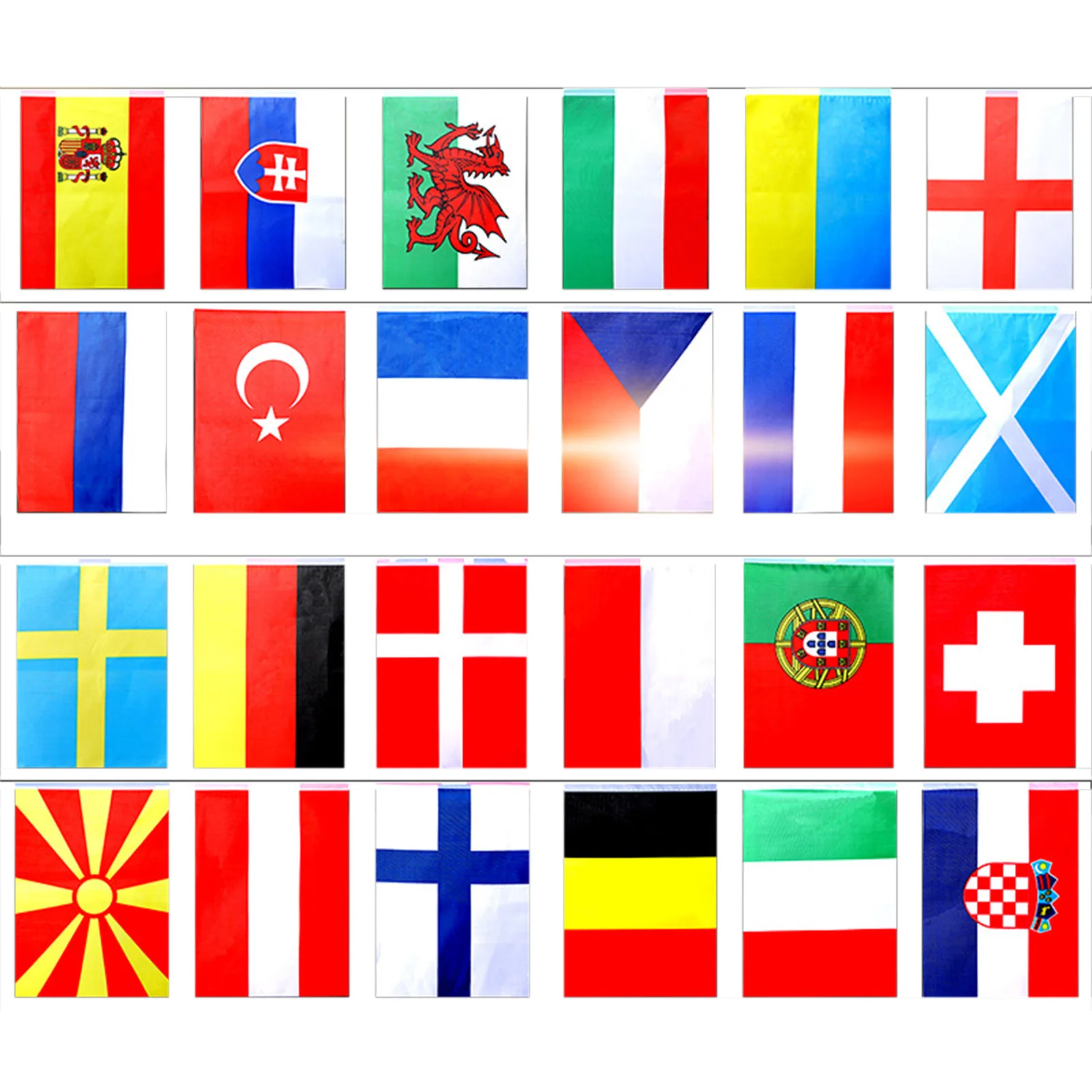 24pcs European Bunting Flags 24 Football String Flag For Bar Decoration  National Flag Top 24 Football Cup Flag Bar Decor - Flags - AliExpress