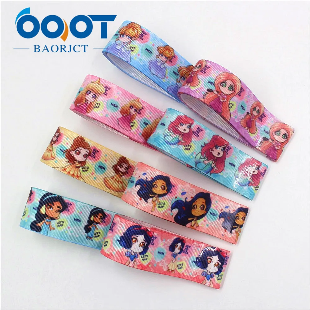 

OOOT BAORJCT I-19906-2047,25mm,10yards Cartoon Thermal transfer Printed grosgrain Ribbons,bow cap DIY accessories decorations