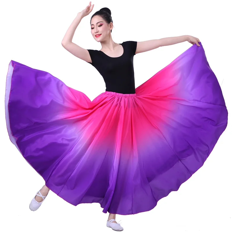 Women Concert Big Hem Flowy Maxi Skirt Elastic Waist Floor Length Dance Party Umbrella Skirts Saias Celebrating Evening Skirt 10pcs concert bracelets note silicone bracelet dance challenge party wristbands jewelry accesories for men party silicone