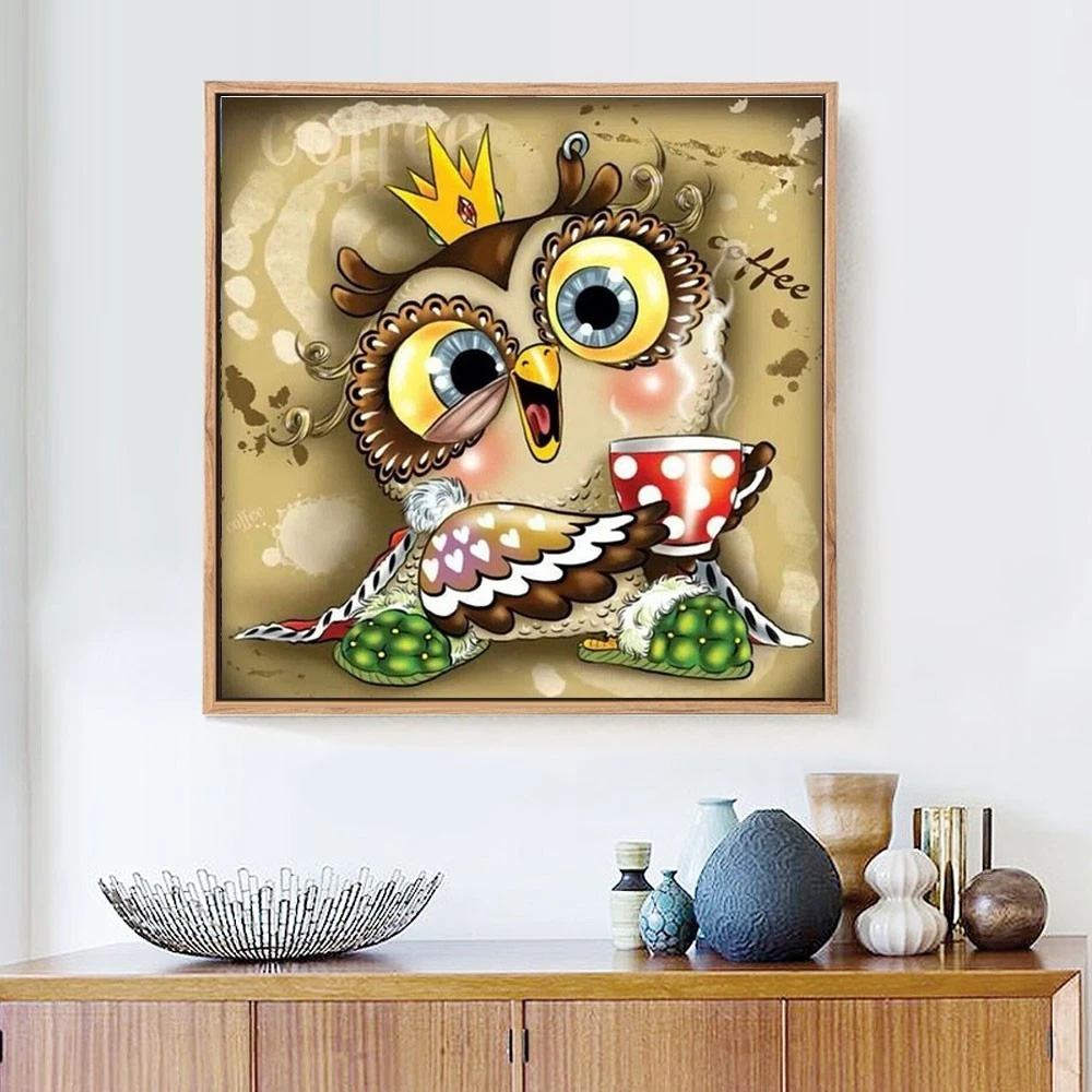 

5D Diamond Painting Cute Owl Full Square Diamond Painting Cartoon Diy Diamond Mosaic Picture of Rhinestone Handmade Child Gift