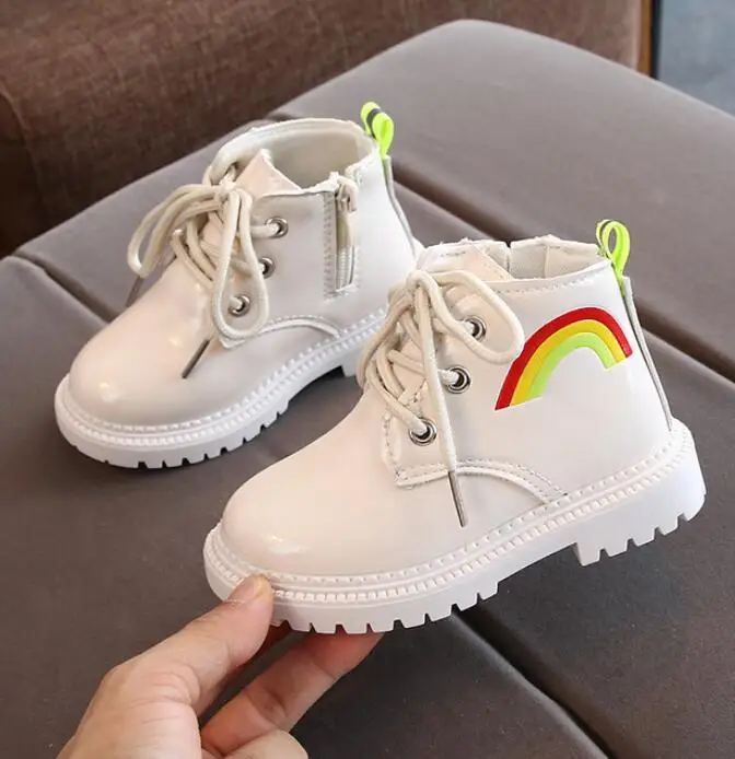 Новинка 2020 года Зимняя детская обувь из искусственной кожи Водонепроницаемые