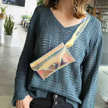 

Holographic Waist Bags Women Fanny Pack Female Belt Bag Waist Packs Laser Chest Phone Pouch Reflective Laser Shoulder Bag