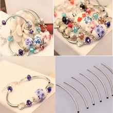 100 шт сплав Металл золото серебро изогнутые трубчатые шарики Spacer соединитель Длинная подвеска в виде трубочки для самостоятельного изготовления ювелирных изделий Браслеты Аксессуары