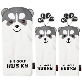 

Wood Head Covers with Numbers Golf Covers Outdoor Sports PU leather Ball Sports 3 Pcs Golf Head Covers Set