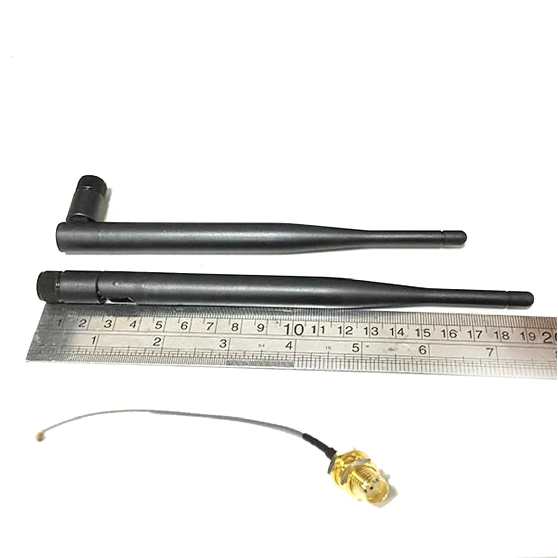 2.4 GHz 6dBi SMA Male Wireless WLAN Aerial 195mm Long + IPX / u.fl To SMA Female Pigtail Cable 15cm 1pcs