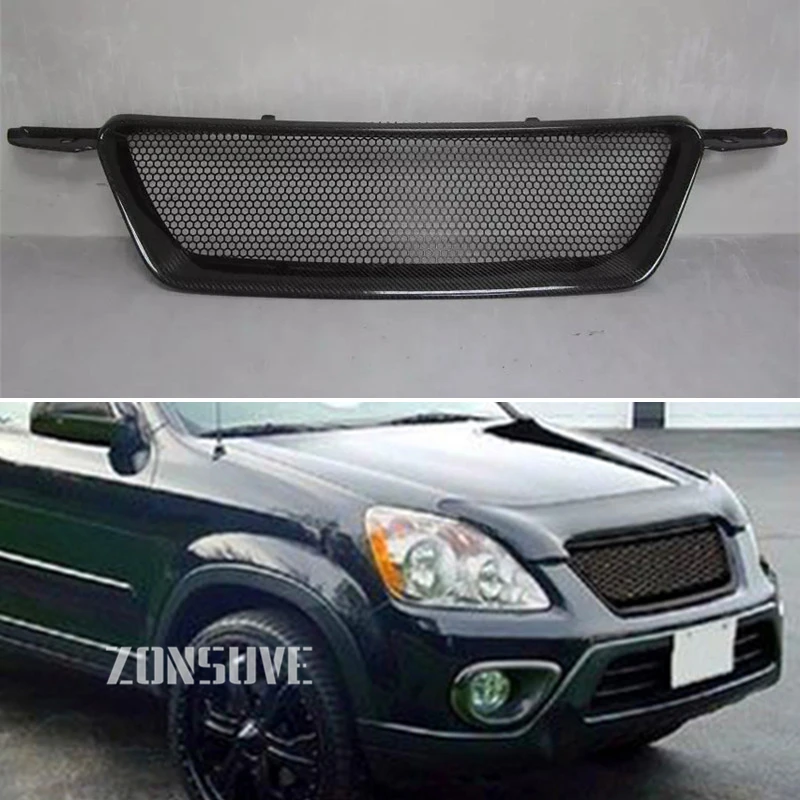 Use For Honda CRV 2005--2006 Year Carbon Fibre Refitt Front Center Racing Grille Cover Accessorie Body Kit Zonsuve | Автомобили и