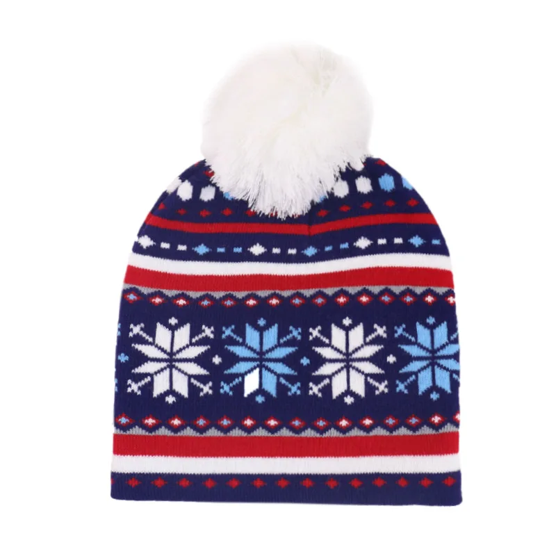 Рождественская шапка теплая зимняя модная теплая Рождественская шапка Санты вязаная шапка для детей и взрослых для рождественской вечеринки