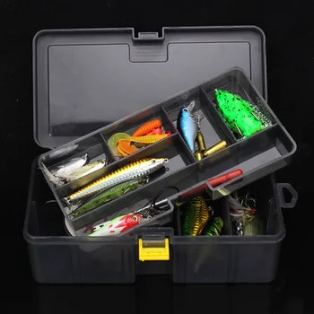 

Dual Layer Fishing Tackle Boxes Lures Bait Storage Case Shrimp Boxes for Lure Cover Organizer Pesca Container Fishing Tackle