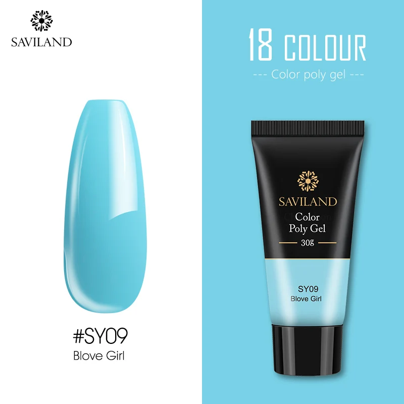 30ml SY09 SAVILAND цветной полигель для наращивания пальцев 24 Цвета УФ-гель для быстрого наращивания 30 г/15 г полигель-лак для ногтей Твердый Гель-лак для ногтей - Цвет: 30ml SY09