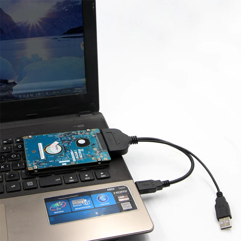 USB3.0 to SATA Высокоскоростной Кабель-адаптер 22 Pin для 2,5 дюймового жесткого диска/SSD ноутбука с дополнительным питанием