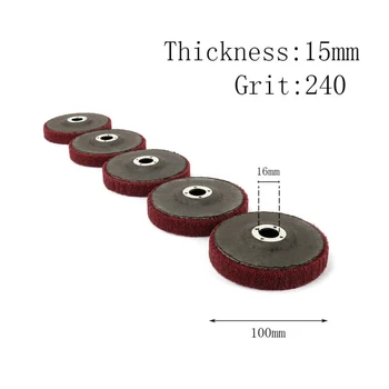 

Buffing Polishing Wheels Pad Sanding 5pcs Rotary Nylon fiber Rust removal 240 grit 100x16Mm