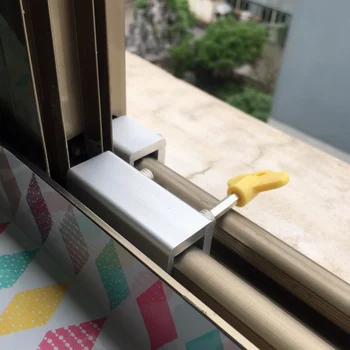 

Double Buckle Anti-theft Lock Screen Lock Stopper Window Security Lock Adjustable Sliding Door Frame Locks For Home And Office