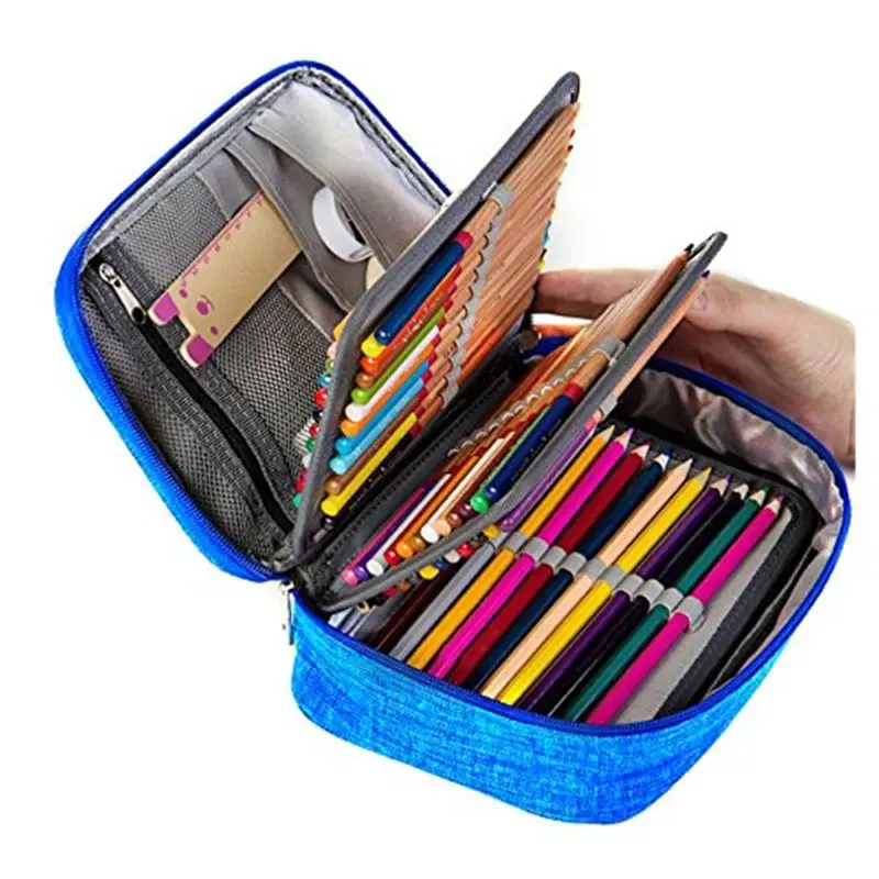 

Canvas School Pencil Cases for Girls Boy Pencilcase 72 Holes Pen Box Multifunction Storage Bag Case Pouch Stationery Kit