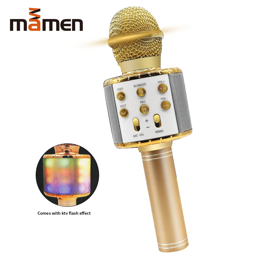 Микрофон для караоке MAMEN беспроводной Bluetooth микрофон с функцией Голосового