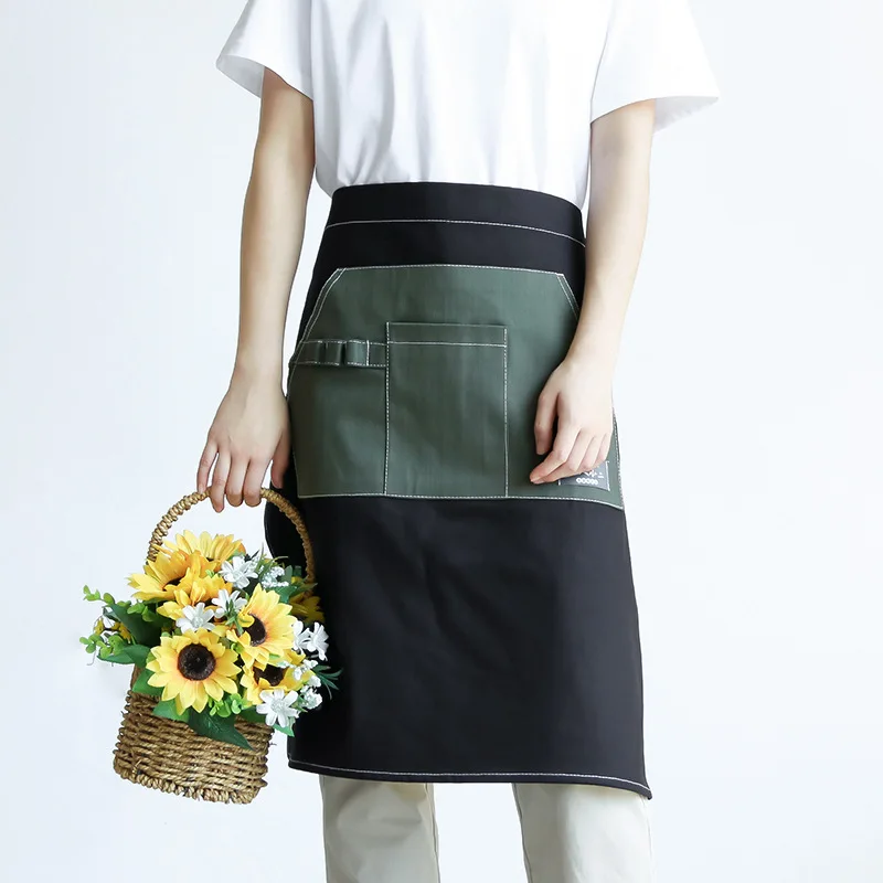 

Apron Cowboy Bib Kitchen Baking Bib Restaurant Coffee Shop Art Flower Overalls Fashion All-match Universal Cleaning Antifouling