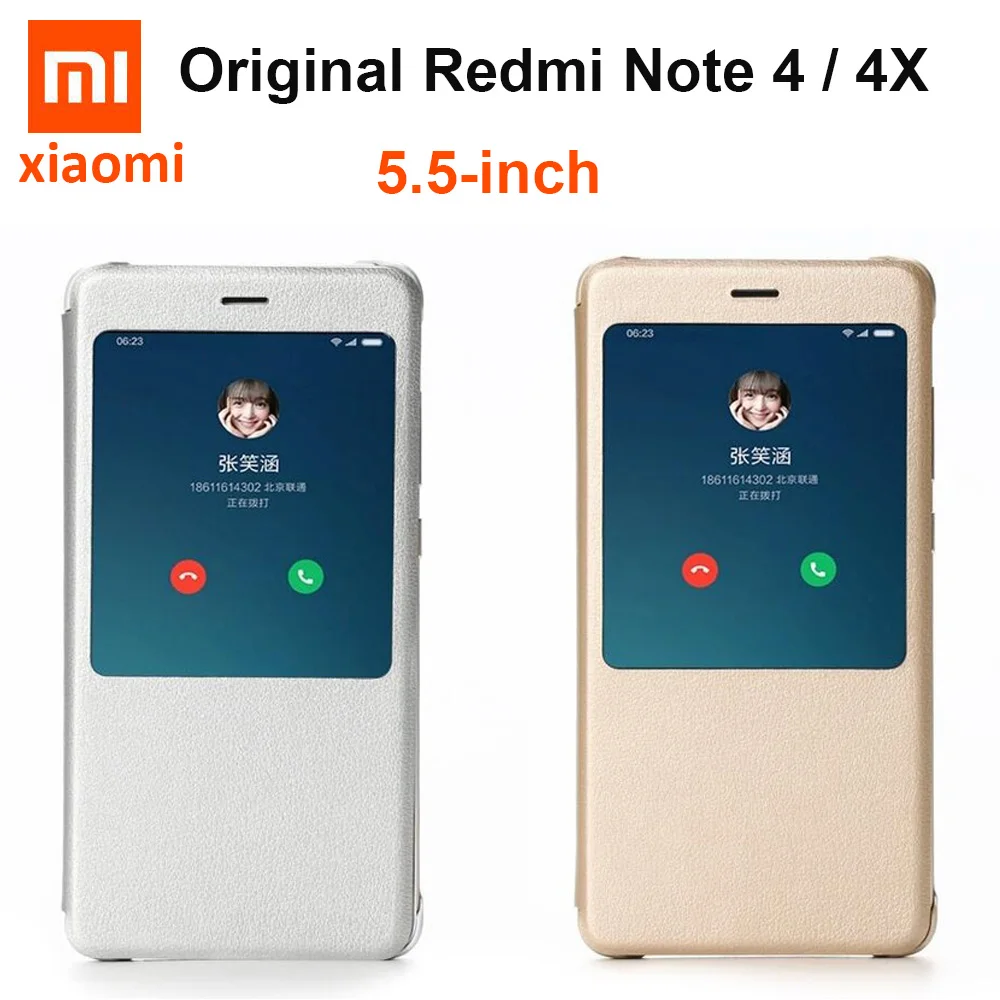 100% Оригинальный xiaomi REDMI NOTE 4/REDMI note 4x чехол с откидной крышкой для китайский MTK Helio x