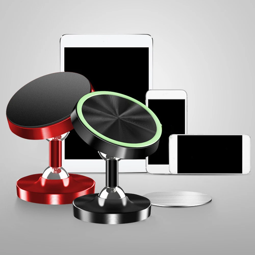 Two Way Adjust Car Phone Holder Stand Luminous Magnetic Car Holders 360 Degree Magnet Universal Mobile Mount Desk Stands 1pcs
