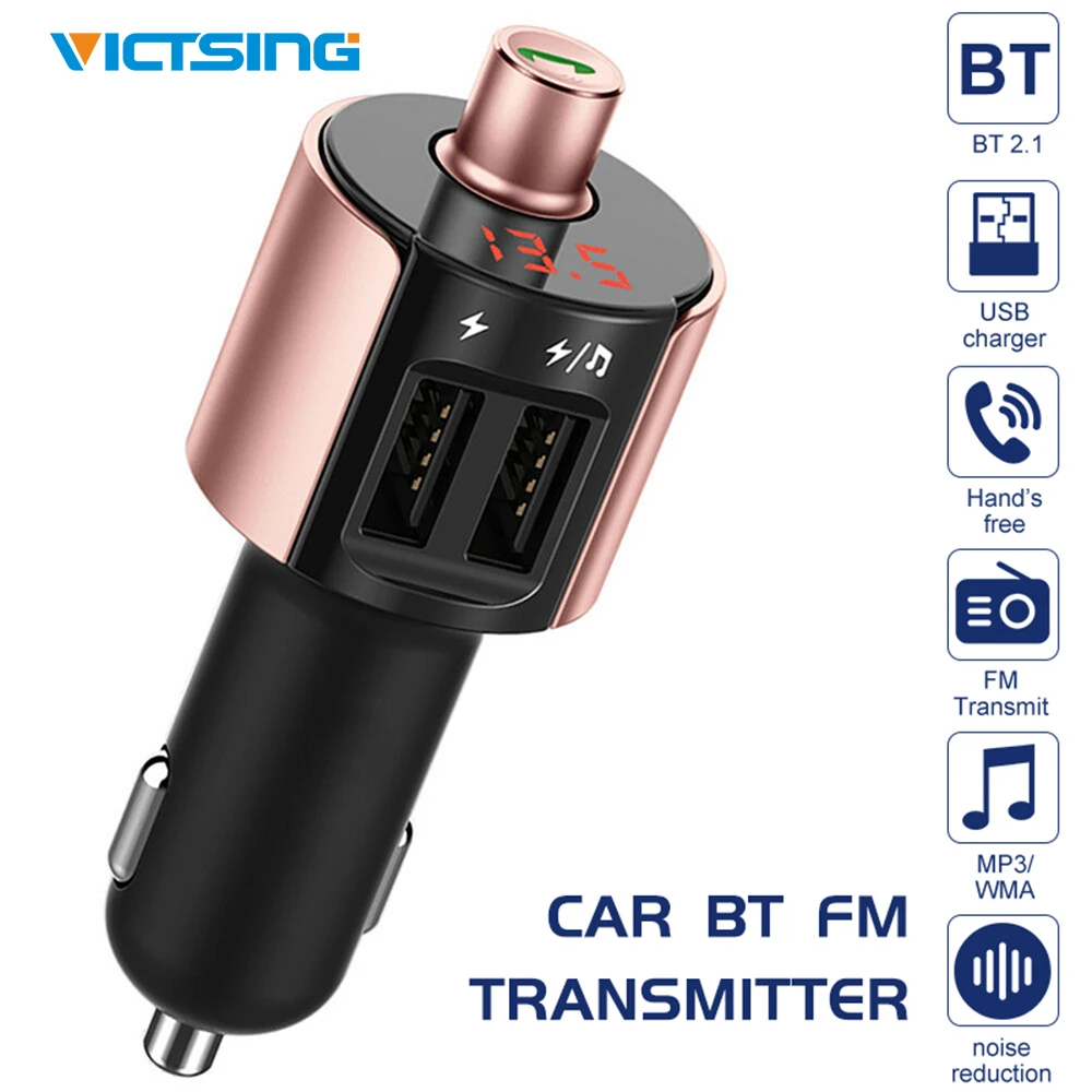 VicTsing автомобиля Bluetooth FM передатчик Беспроводной FM передатчик Dual USB MP3 плеер Быстрая зарядка Hands-free автомобильный BT FM передатчик