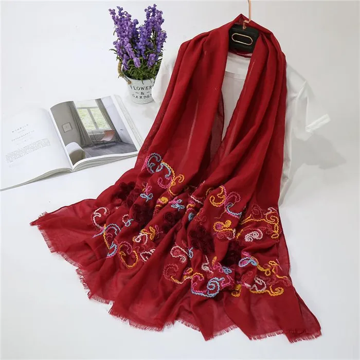 Женский шарф халаты женский платок-хиджаб хлопковая вискоза пашмины платки с кружевом