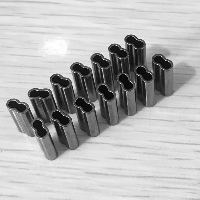 300 unids/lote cobre redondo línea de pesca tubo de cobre con funda de aluminio engarzado 0,8-1,8mm accesorios de pesca de mar tubo de línea ► Foto 3/6