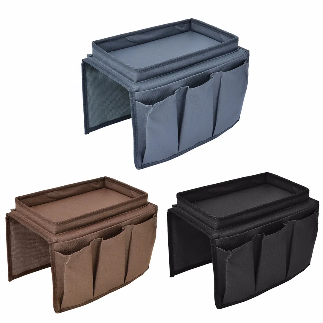 Practical 4 Pockets Sofa Arm Storage Bag Chair Couch Mobile Phones Magazine Storage Bags Tray Home Holder Organizer Mayitr Hot