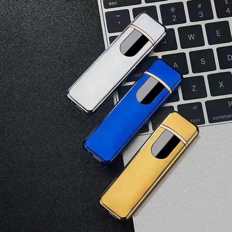 20 шт./лот, ветрозащитная usb-зажигалка, ультратонкая сенсорная индукция для мужчин, гаджеты для мужчин, подарки, аксессуары для сигарет