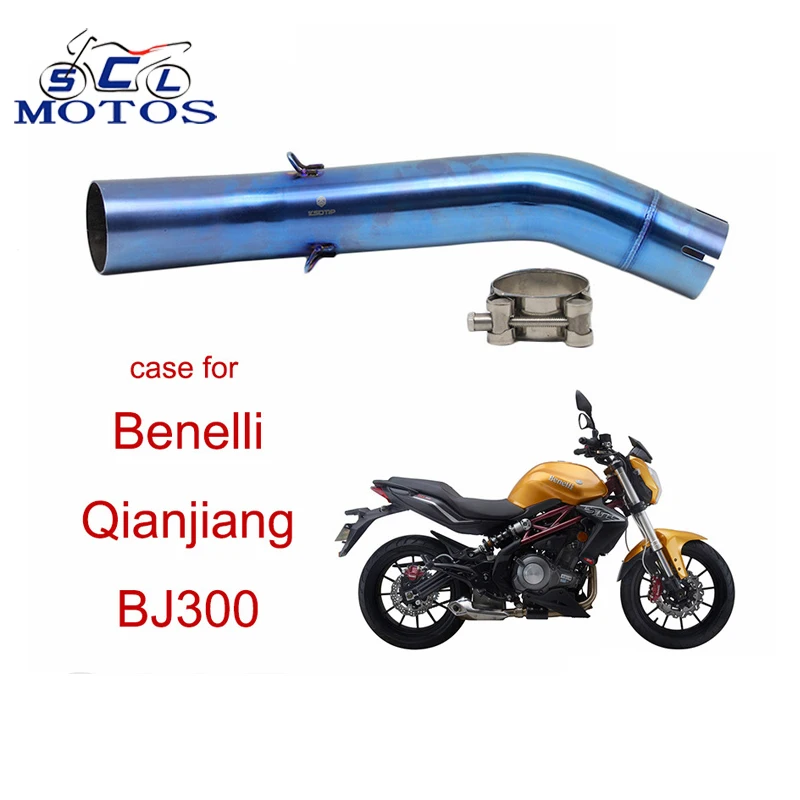 Sclmotos-BJ300GS из нержавеющей стали средней трубы Мотоцикл Мотоциклетный глушитель для Benelli BJ300GS Racing