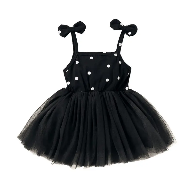 kids girl summer dress black tutu dress (3)