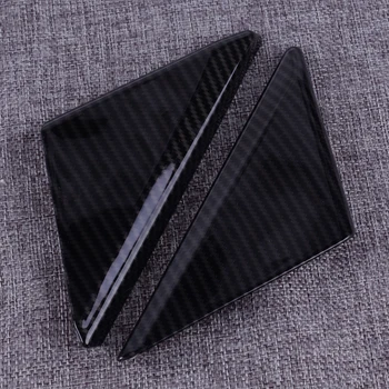 

2PCS ABS Carbon Fber Texture Front Door Window Triangle Cover Trim Exterior Decoration Fit for Ford Mustang 2016-2019