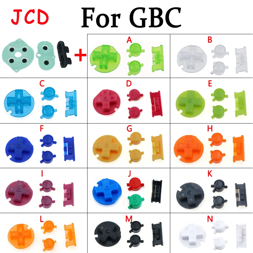 GBC Power On Off Button, AB Botões D Pads, Nintend Game, Boy Color Silicone Rubber Pad, Botão Condutor