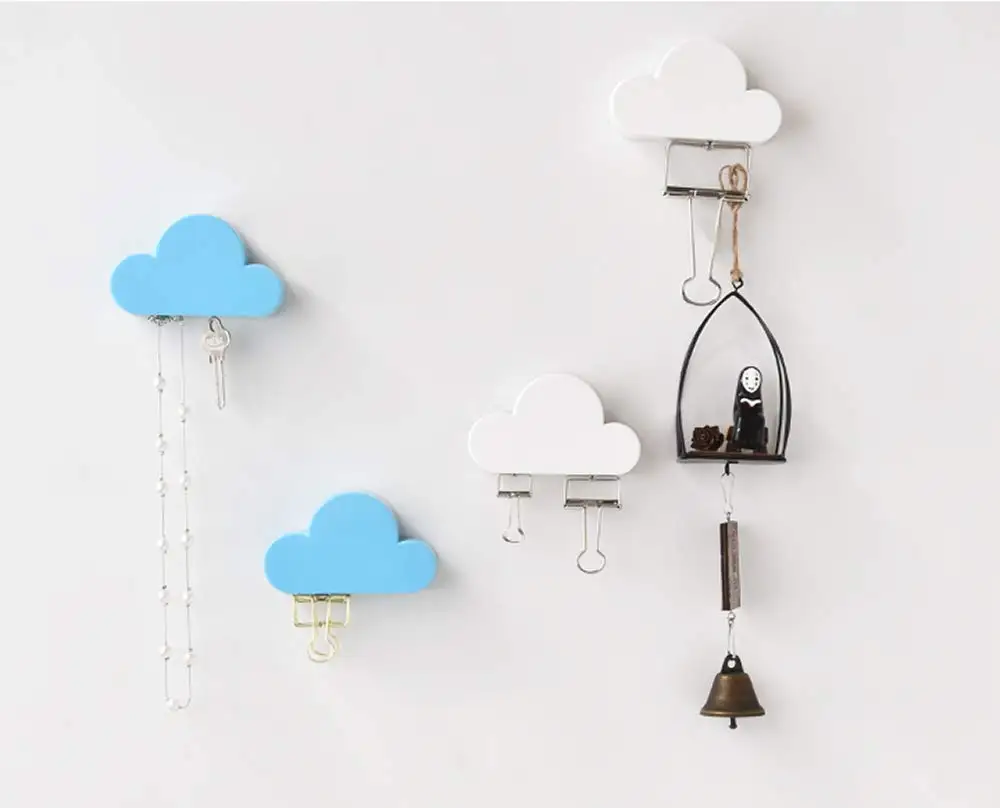 

Keyring Easy Hook Creative Iron Sundries Storage Organizer Clouds Shaped Decor Wall Hook Key Holder Magnetic Key Rack Hanger