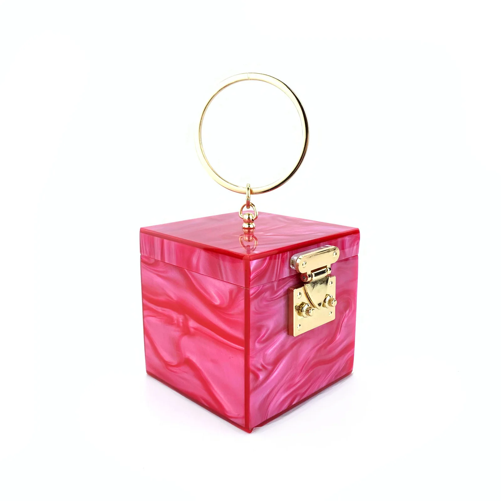 Women Acrylic Candy Solid Dinner Evening Handbag Box Glitter